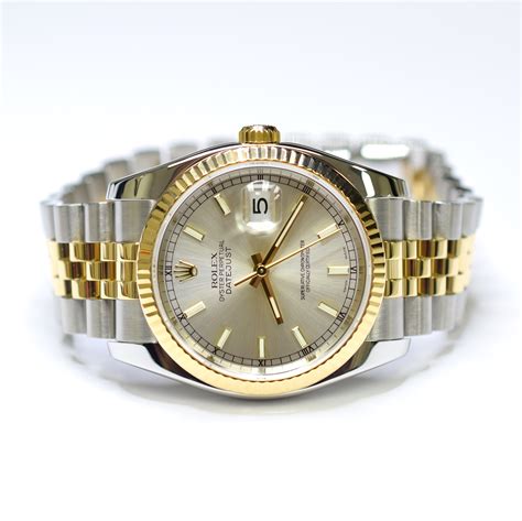 rolex gold and stainless datejust|rolex 36mm stainless steel datejust.